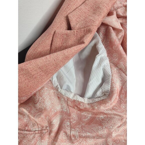 Alan Flusser Men's Linen Blend Peach Two Button Dress Blazer, XL - Picture 10 of 14
